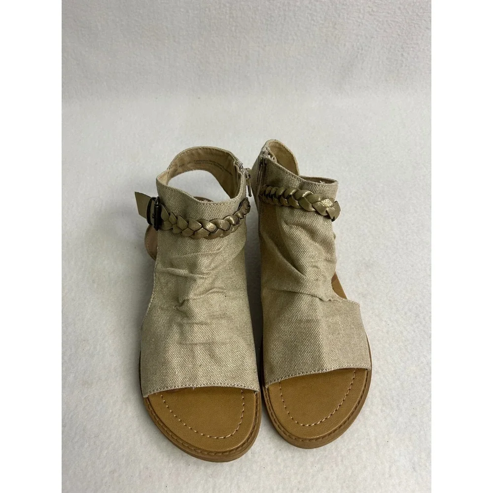 Boho Blowfish Malibu Womens 8M Champagne Gold Barend Braided Gladiator Sandal
